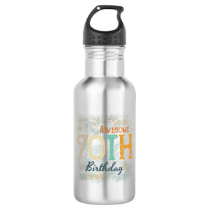decoratieve vintage geweldige 70ste verjaardag waterfles 