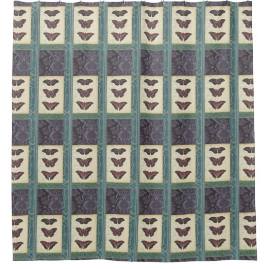 Decoratieve vlinder Brocade door Vision Studio Douchegordijn (Voorkant)