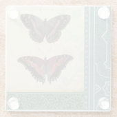 Decoratieve vlinder Brocade door Vision Studio Glazen Onderzetter (Achterkant)