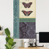 Decoratieve vlinder Brocade door Vision Studio Poster (Thuiskantoor)