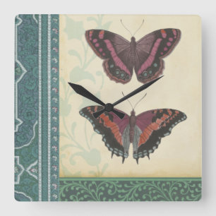 Decoratieve vlinder Brocade door Vision Studio Vierkante Klok