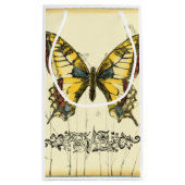 Decoratieve vlinder met wilde bloemen klein cadeauzakje (Achterkant)