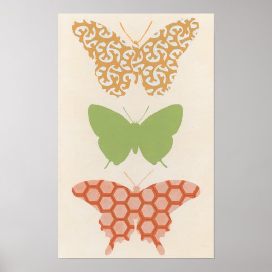 Decoratieve vlinderpatronen op de achtergrond van  poster (Voorkant)