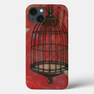 Decoratieve vogel met vlinders iPhone 13 hoesje