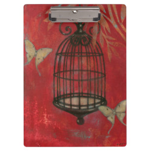 Decoratieve vogel met vlinders klembord