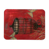 Decoratieve vogel met vlinders magneet (Horizontaal)