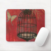 Decoratieve vogel met vlinders muismat (Met muis)