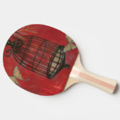 Decoratieve vogel met vlinders tafeltennisbatje (Zijkant)