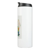 Decoratieve volkskunst-illustratie van een papegaa thermosbeker (Geroteerd rechts)