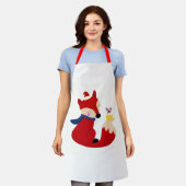 Decoratieve vos schort (Gedragen)