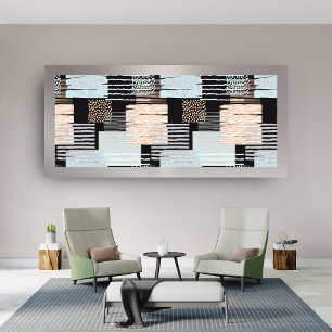 Decoratieve wandkunst, geometrische vormen en lijn canvas afdruk