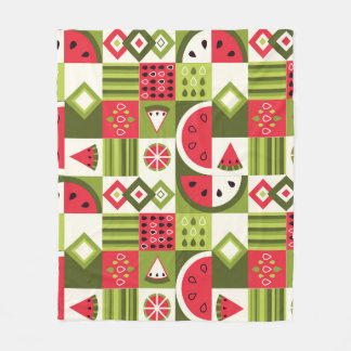 Decoratieve Watermeloen Elementen Art Print Fleece Deken