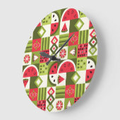 Decoratieve Watermeloen Elementen Art Print Grote Klok (Hoek)