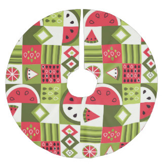 Decoratieve Watermeloen Elementen Art Print Kerstboom Rok
