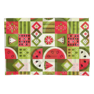Decoratieve Watermeloen Elementen Art Print Kussensloop