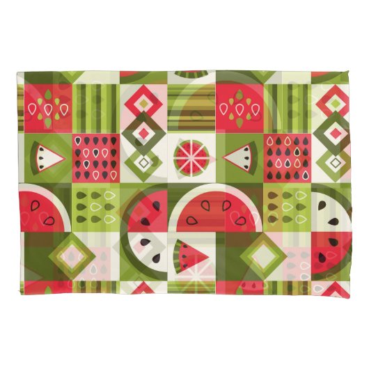 Decoratieve Watermeloen Elementen Art Print Kussensloop (Voorkant)