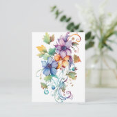 Decoratieve Waterverf bloemen Briefkaart (Staand voorkant)