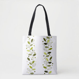 Decoratieve wijnstrepen (Salie groen en wit) Draagtas