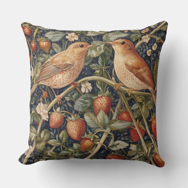 Decoratieve William Morris Vogel Worp Kussen (Voorkant)
