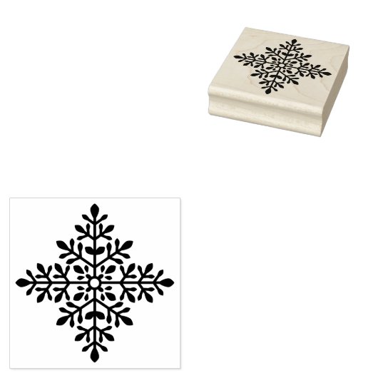 Decoratieve wintersneeuwvlokvorm rubberstempel (Gestempeld)