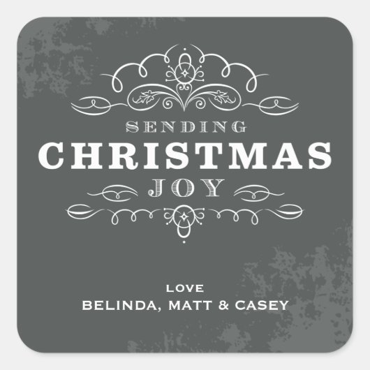 DECORATIEVE WRAP LABEL :: het verzenden van kerstv (Voorkant)