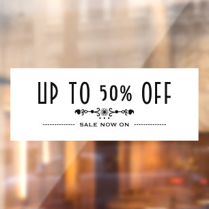 Decoratieve zakelijke korting raamsticker