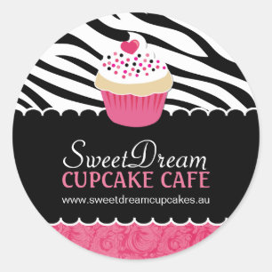 Decoratieve Zebra Print Cupcake Jar Stickers