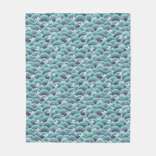 Decoratieve Zee Wave Background Fleece Deken (Voorkant)