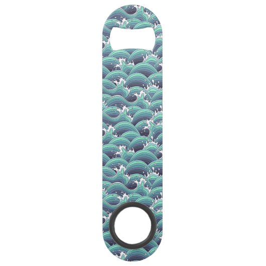 Decoratieve Zee Wave Background Speed Flessenopener (Voorkant)
