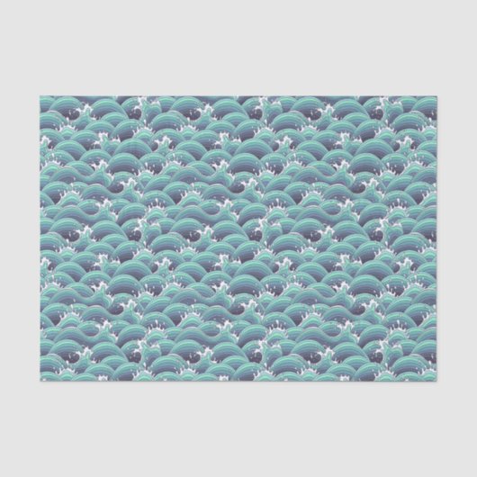 Decoratieve Zee Wave Background Tissuepapier (Voorkant)