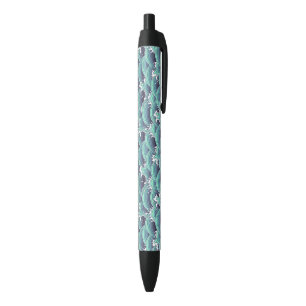 Decoratieve Zee Wave Background Zwarte Inkt Pen