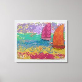 decoratieve zeilen canvas afdruk