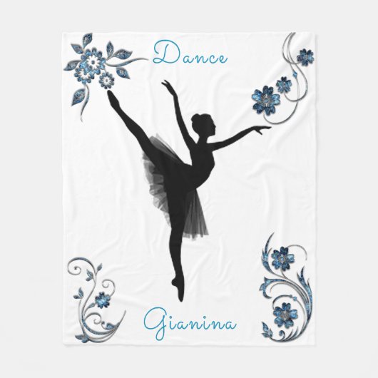 Decoratieve zilver en Blue Gem Dance Fleece Deken (Voorkant)