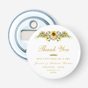 Decoratieve Zomer Bloemen Bruiloft Button Flesopener