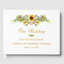 Decoratieve Zomer Bloemen Bruiloft Gastenboek