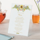 Decoratieve Zomer Bloemen Bruiloft Menu Reclamebord Met Voetstuk (Insitu)