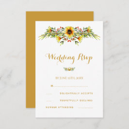 Decoratieve Zomer Bloemen Bruiloft RSVP Kaartje