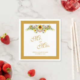 Decoratieve Zomer Bloemen Bruiloft Servet