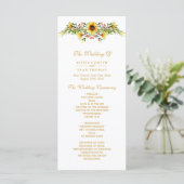 Decoratieve Zomer Bloemen Trouwprogramma (Staand voorkant)