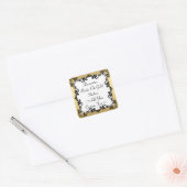 Decoratieve zwarte rand op gouden Sticker (Envelop)