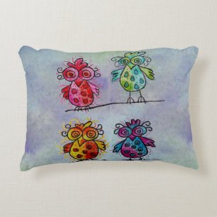 Décoratifs Coussins de canapés colorés (Oiseaux lunaires 01)