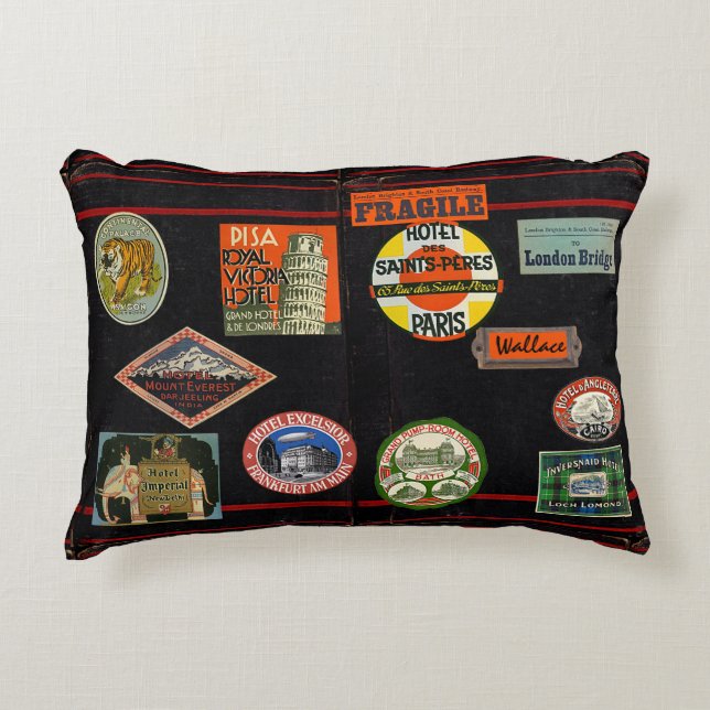Décoratifs Coussins de couverture Rustique Revue de voyage Mo (Devant)