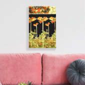 Decoratifs (Oranje bloemen) van Alphonse Mucha Vec Canvas Afdruk (Insitu (Woonkamer))