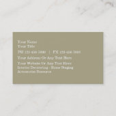 Décoration à la florale Carte de visite (Dos)