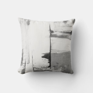Décoration Abstraite gris/blanc/noir Coussin