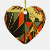 Décoration accrochante de coeur en céramique d'art (Devant)