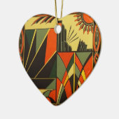 Décoration accrochante de coeur en céramique d'art (Gauche)