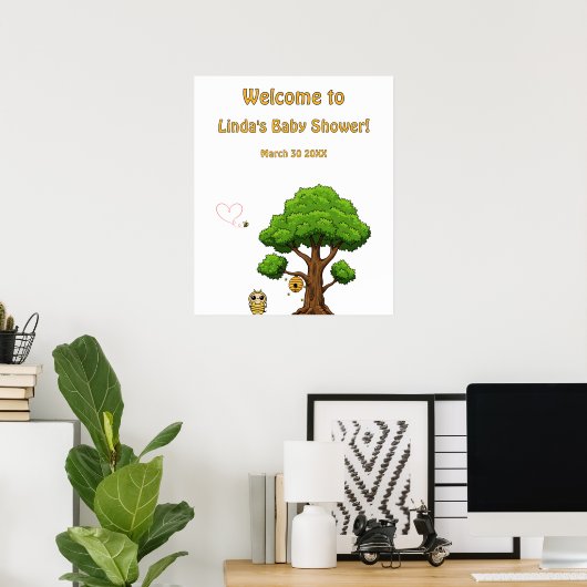 Décoration Baby shower à thème d'abeilles - affich (Bureau à domicile)