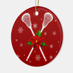 Décoration d'arbre de Noël de lacrosse