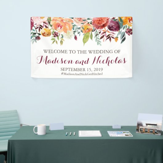 Décoration de bannière de mariage avec fleurs d'au (Salon professionnel)
